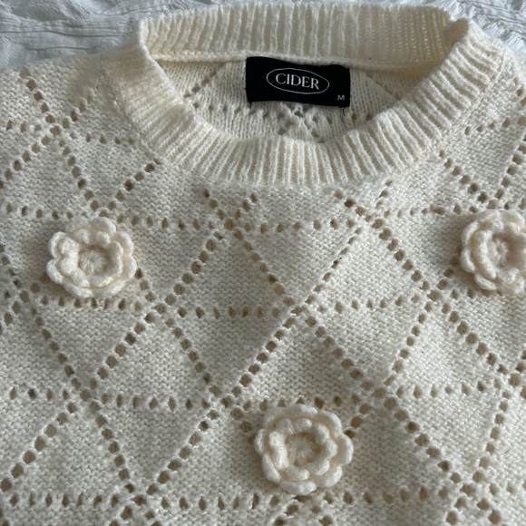 Cropped short sleeves knitted sweater - Picture 2 of 3